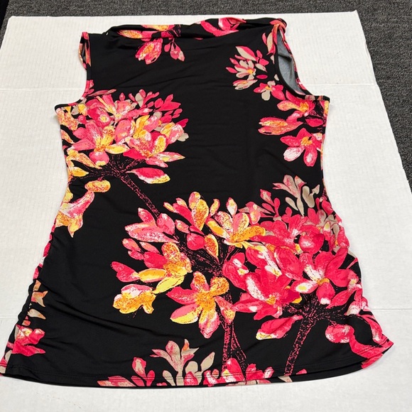 Dana Buchman Floral Sleeveless Women's Top - Black and Pink - Picture 8 of 9